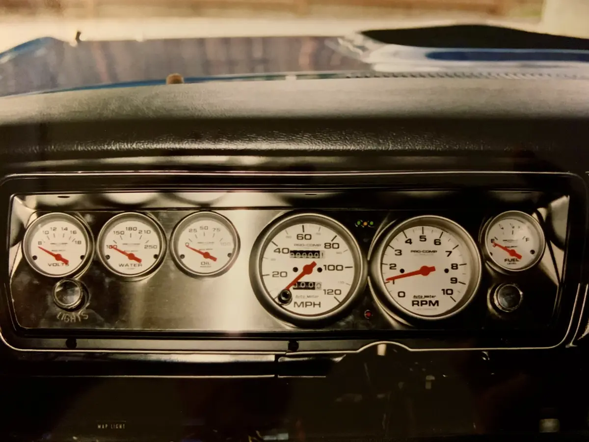 Made a custom dash insert for the gauges  - 1973 Dodge Dart