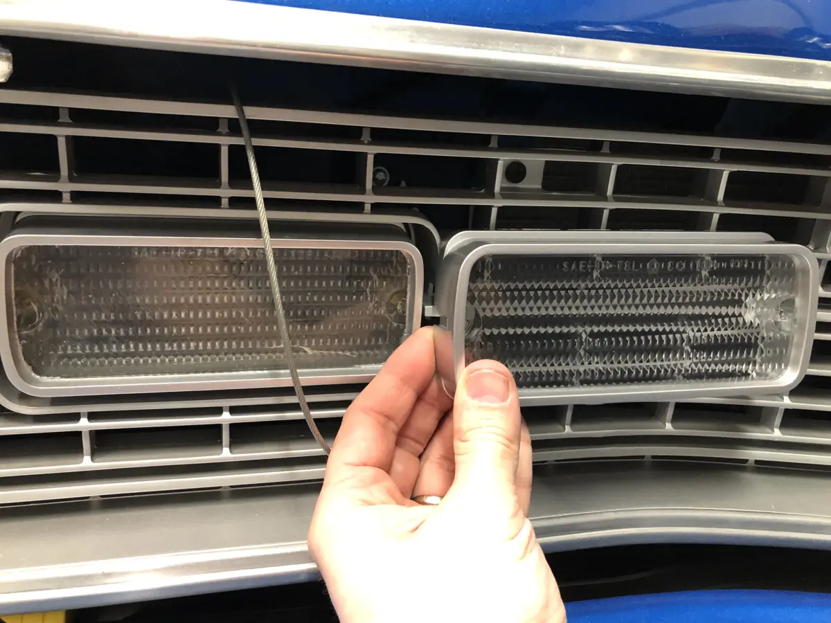 Updated the cracked lenses in the grille - 1973 Dodge Dart