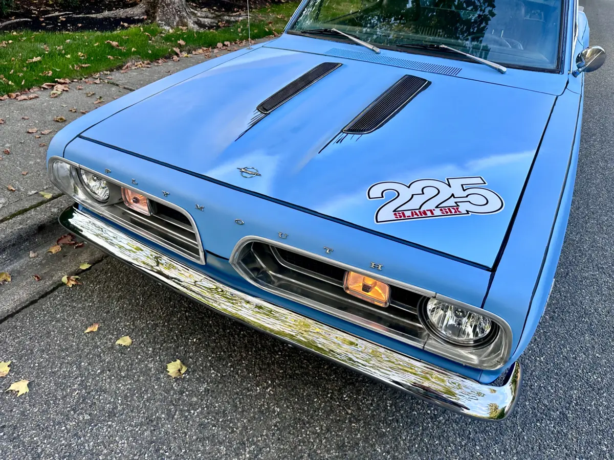 Hood view  - 1967 Plymouth Barracuda