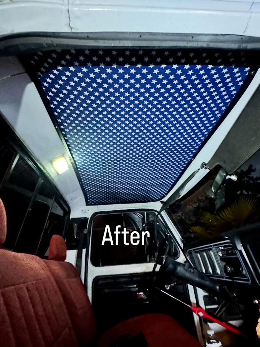 New fabricated hardboard with Star fabric - 1978 Ford F-150