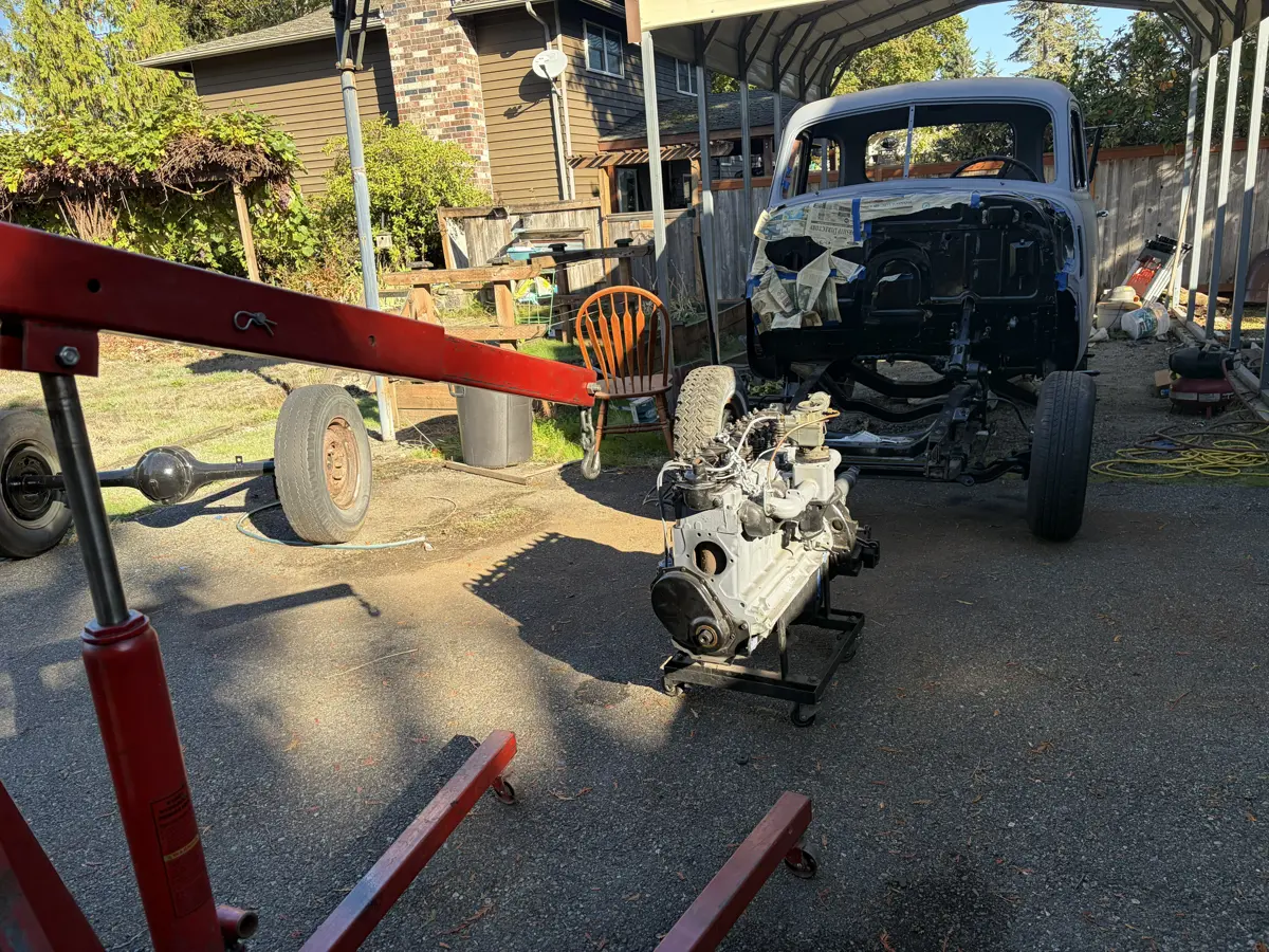 Installing the engine onto the frame