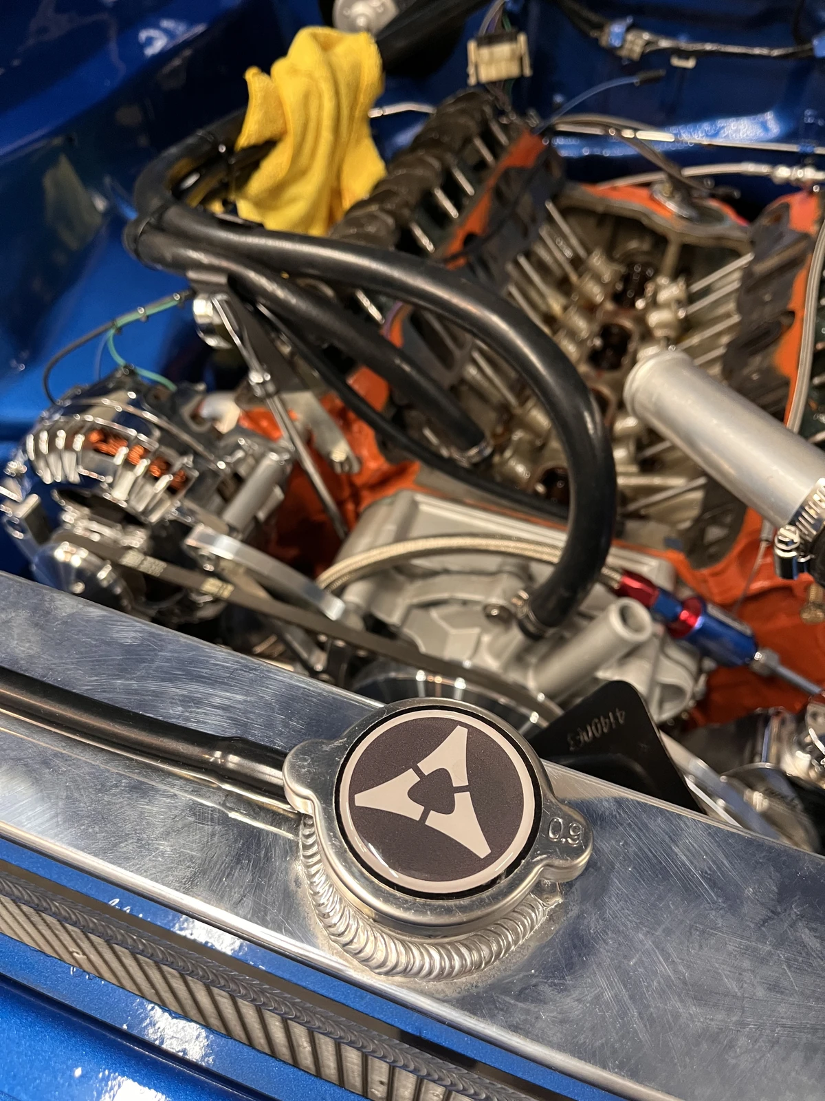 Custom detail on radiator cap - 1973 Dodge Dart