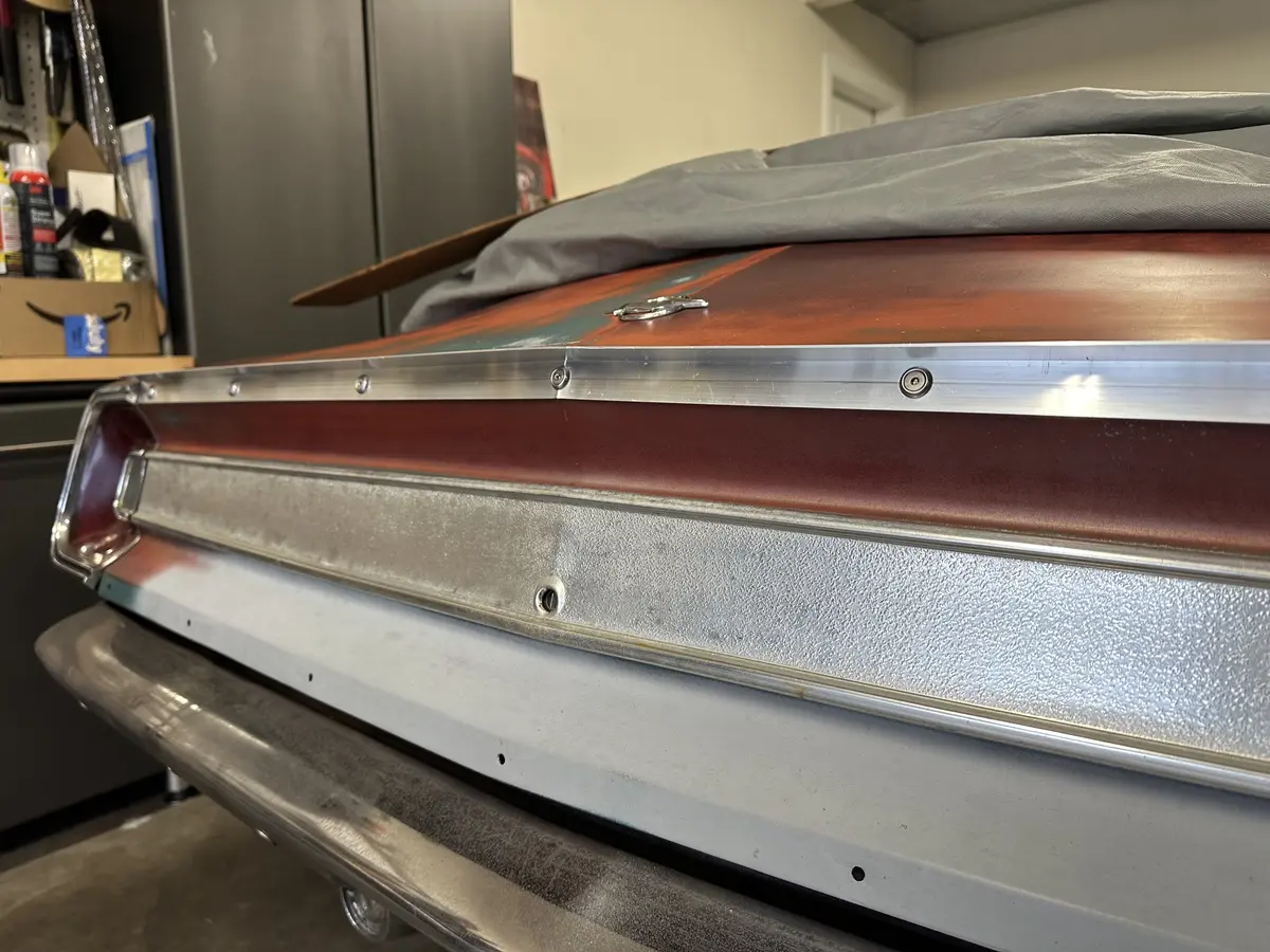 Trunk trim piece added at top - 1967 Plymouth Barracuda