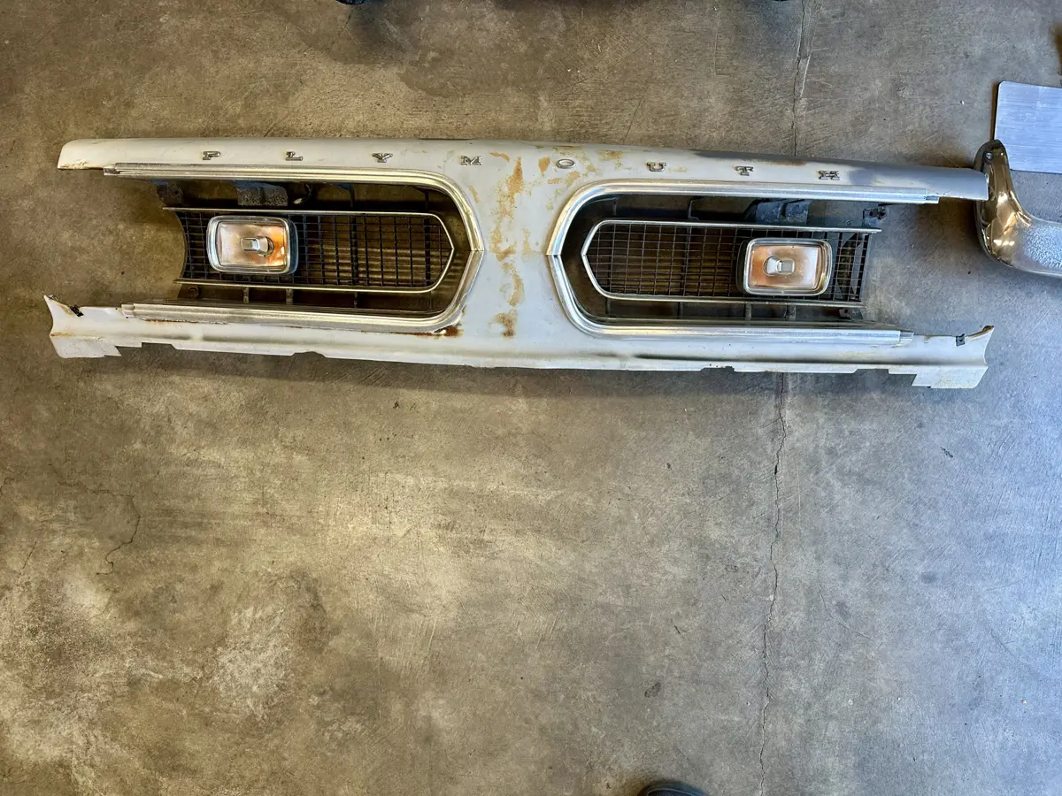 Had to remove this header panel to remove the trim - 1967 Plymouth Barracuda