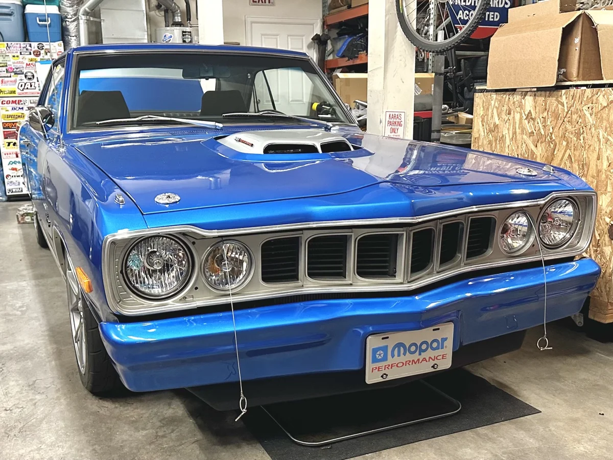 Mounted grill in place - 1973 Dodge Dart
