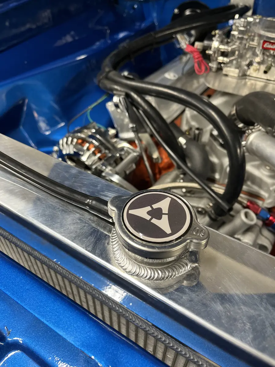 Applied a Fratzog logo on the radiator cap - 1973 Dodge Dart