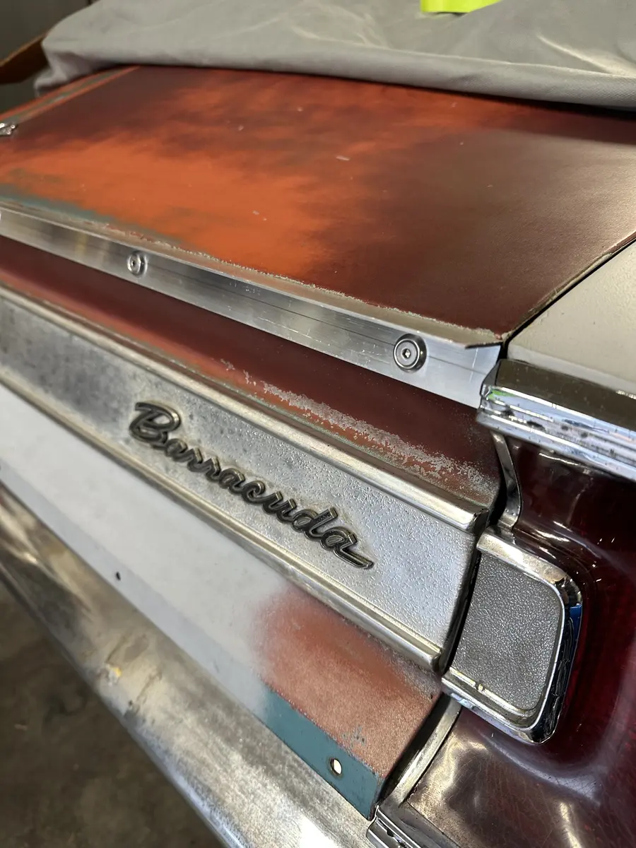 Trunk trim piece added at top - 1967 Plymouth Barracuda