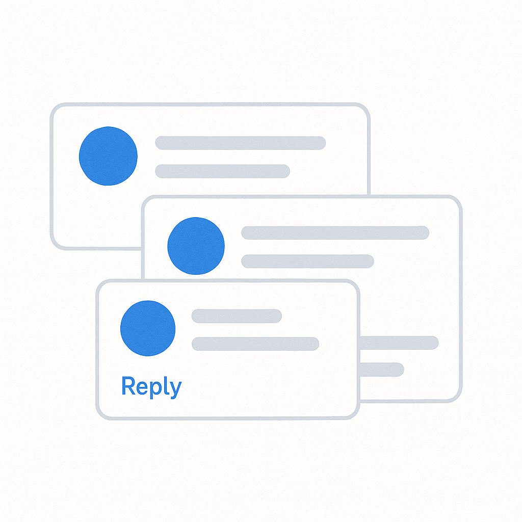 Design element displaying icons of comment system. 